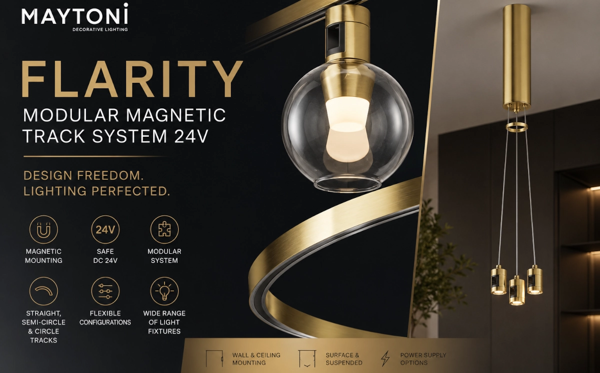 FLARITY de la Maytoni – sistem modern de iluminat pe șină magnetică 24 V