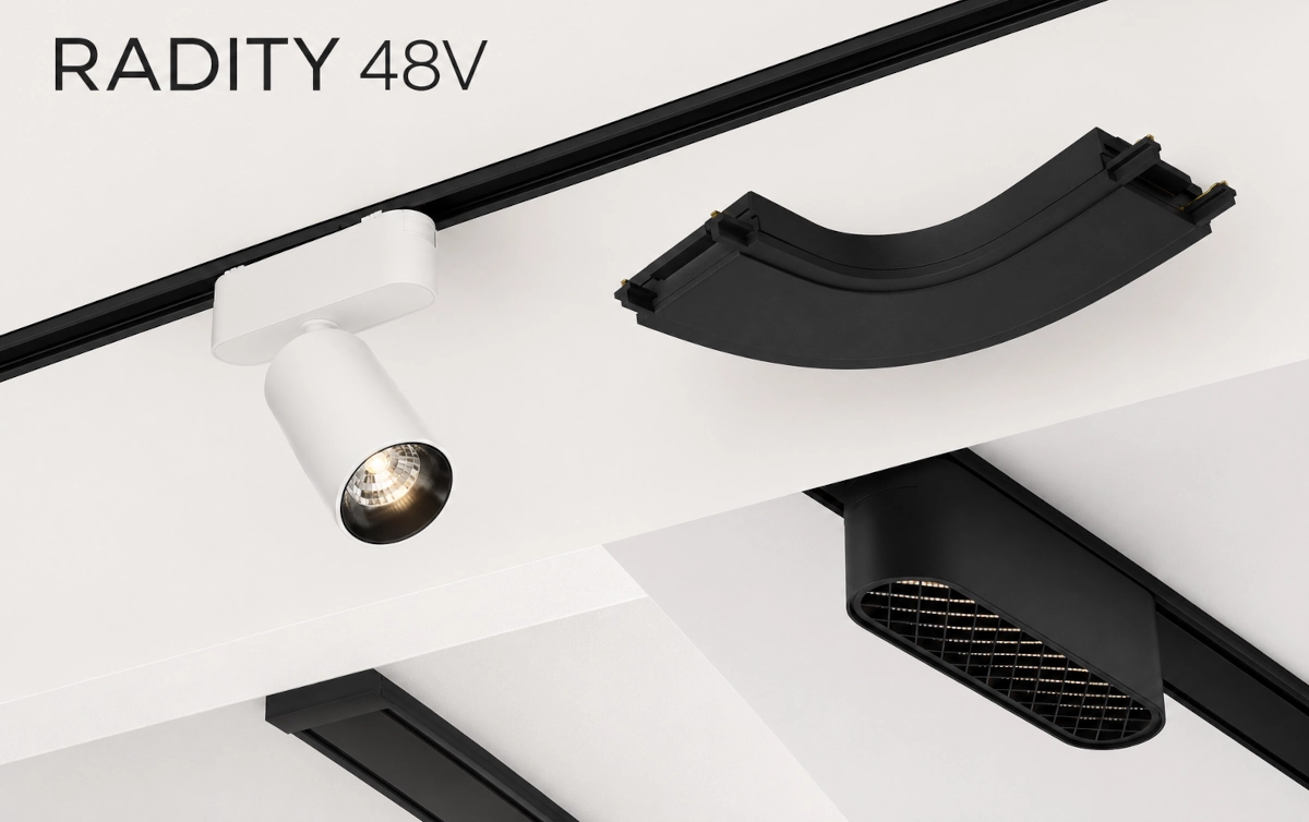 RADITY de la Maytoni – sistem modern de iluminat magnetic pe șină de 48 V