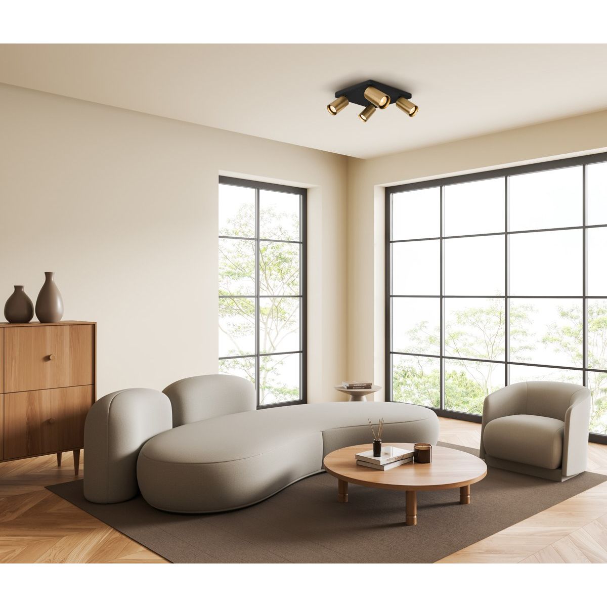 Italux-Nesto-SPL-23436-4S-BK-BRSS-ITXSPL-234364SBKBRSS