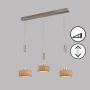 Fischer&Honsel SHINE-WOOD 61073 Lampă cu pendul 3x9W/LED 2700K 2900 lm IP20