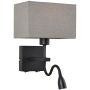 Italux NORTE WL-1122-2-BL-BM-RC-GR Aplique de perete 2x60W, 3W/E27, LED 3000K 350LM IP20