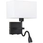 Italux NORTE WL-1122-2-BL-BM-RC-WH Aplique de perete 2x60W, 3W/E27, LED 3000K 350LM IP20