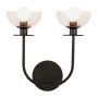 Elstead Lighting Sylvia ALM-SYLVIA-2WB-BK-CL Aplique de perete 2x40W/E14 IP20