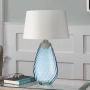 Elstead Lighting LENA LARGE LENA-TL-L-BLUE-OWSS Lampă de masă 1X7W/GU10+1x60W/E27