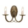 Elstead Lighting MINSTER MN2-BLK-GOLD Aplique de perete 2x60W/E14
