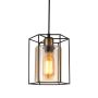 Italux KALULA PND-78901-1-BK+AMB Lampă cu pendul 1x40W/E27 IP20