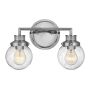 Quintiesse POPPY QN-POPPY2-PC-BATH Aplique de perete 2x60W/E27 IP44