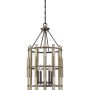 Quoizel WOOD HOLLOW QZ-WOOD-HOLLOW-4P Lampă cu pendul 4x60W/E14