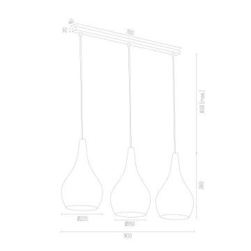 Argon SANTANA 1408 Lampă cu pendul 3x15W/E27 IP20
