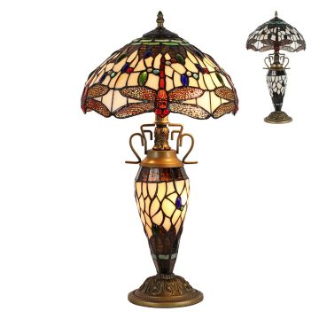Prezent TIFFANY XXII. 1710 Lampă de masă 2x60W/E27|1x7W/E14 IP20
