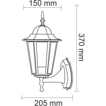 Polux LIGURIA-LT 201928 Aplique de perete 1x20W/E27 IP43