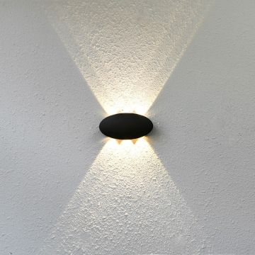 Italux Pontas OWL-55034-BK Aplique de perete 1x6W/LED 3000K 430lm IP54