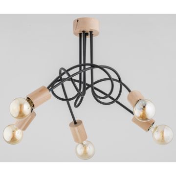 Alfa TANGO WOOD 27435 Lampă de tavan 5x60W/E27