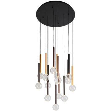 Italux Alinos PND-24019-14A-BK Lampă cu pendul 14x58W/LED 3000K 4410lm IP20