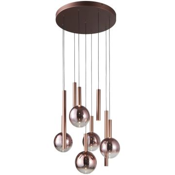 Italux Camino PND-24038-9A-COPP Lampă cu pendul 9x54W/LED 3000K 2112lm IP20
