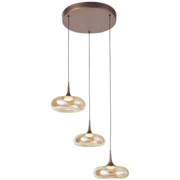 Italux Tenele PND-24028-3A-COPP Lampă cu pendul 3x21W/LED 3000K 1300lm IP20