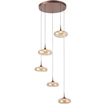 Italux Tenele PND-24028-5A-COPP Lampă cu pendul 5x35W/LED 3000K 1514lm IP20