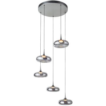 Italux Tenele PND-24028-5A-SILV Lampă cu pendul 5x35W/LED 3000K 1514lm IP20