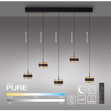 Paul Neuhaus PURE FALLING RINGS 2504-18 Lampă cu pendul 5x8W/LED 2200-5000k 1500lm ip20