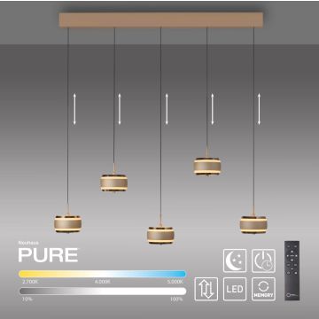 Paul Neuhaus PURE FALLING RINGS 2504-97 Lampă cu pendul 5x8W/LED 2200-5000k 1500lm ip20
