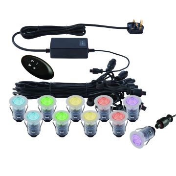 Endon IKONPRO 59136 Lampă cu senzor de mișcare 10x0.75W/SMD 5050 RGB IP67