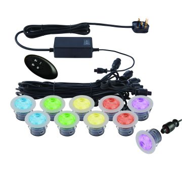 Endon IKONPRO 59138 Lampă cu senzor de mișcare 10x1.5W/SMD 5050 RGB IP67