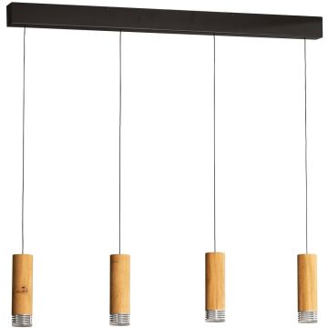 Fischer&Honsel SHINE-WOOD 61132 Lampă cu pendul 4x5,26w/led 2700k 2552lm ip20