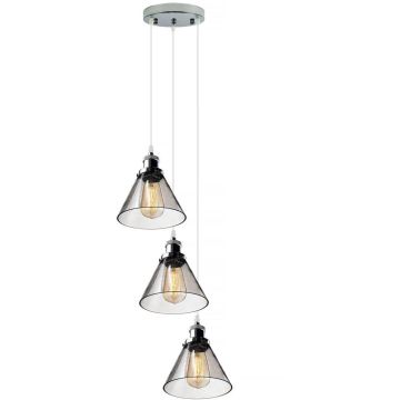 Altavola Design NEW YORK LOFT LA034/CO3_smoky_chrom Lampă cu pendul 3x40W/E27 IP20