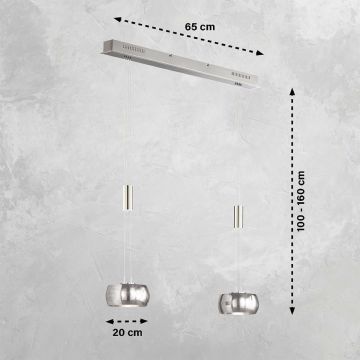 Fischer&Honsel Colette 60989 Lampă cu pendul 2x9W/LED 2700K 1900 lm IP20