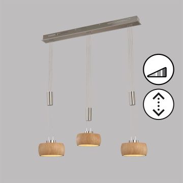 Fischer&Honsel SHINE-WOOD 61073 Lampă cu pendul 3x9W/LED 2700K 2900 lm IP20