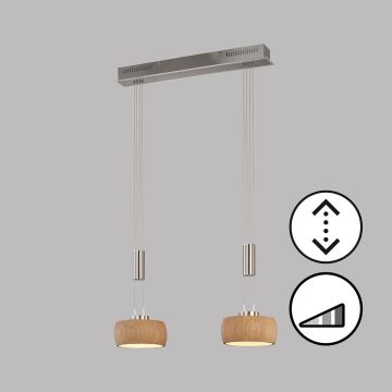 Fischer&Honsel SHINE-WOOD 61074 Lampă cu pendul 2x9W/LED 2700K 1900 lm IP20