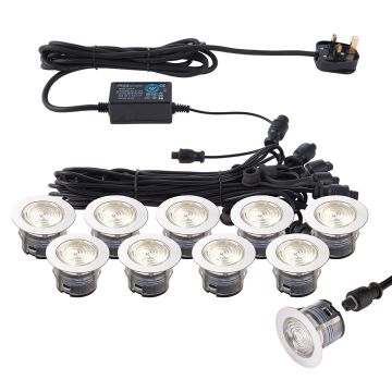 Endon IKONPRO CCT 73349 Lampă cu senzor de mișcare 10x0,75W/LED 3000K/4000K 410LM IP67