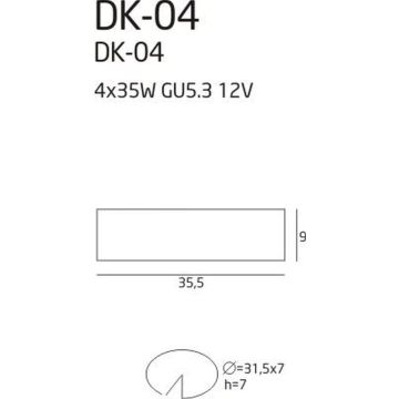Maxlight WHITE DK-04 WH Lumină îngropată deasupra plafonului 4x35w/gu5_3_mr16 ip20