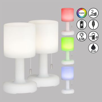 Fischer&Honsel Termoli 850252 Lampă de masă 2x1.5W/LED RGBW 170lm IP44