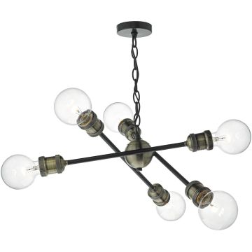 Dar Lighting BRIGADE BRI0654 Lampă cu pendul 6x60W/E27 IP20