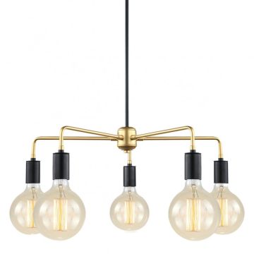 Italux MALENE MDM3386/5 BK+GD Candelabru 5x40W/E27