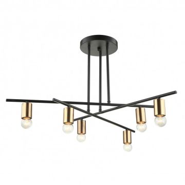 Italux NORMANI MDM3658/6 BK+BRO Candelabru 6x60W/E27
