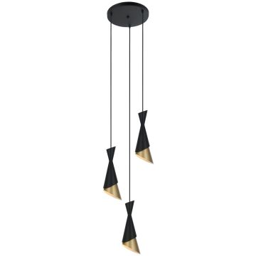 Italux MALIA PND-85949-3 BK+GD Lampă cu pendul 3x40W/E27 IP20