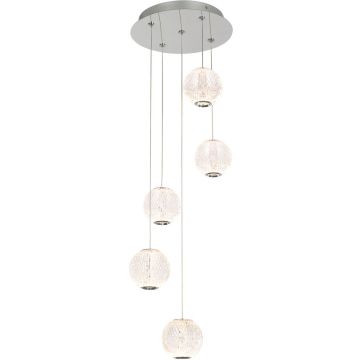 Italux ROSARIO PND-12220121-5A-CR Lampă cu pendul 5x21W/LED 3200K 1400LM IP20
