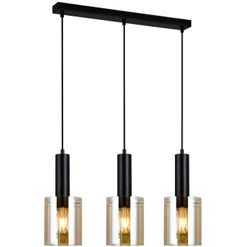 Italux SARDO PND-5581-3-BK+AMB Lampă cu pendul 3x40W/E27 IP20