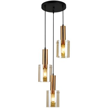 Italux SARDO PND-5581-3A-BRO+AMB Lampă cu pendul 3x40W/E27 IP20