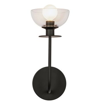 Elstead Lighting Sylvia ALM-SYLVIA-1WB-BK-CL Aplique de perete 1x40W/E14 IP20
