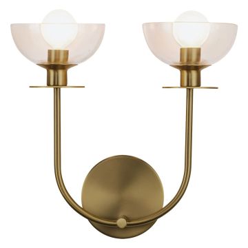 Elstead Lighting Sylvia ALM-SYLVIA-2WB-BG-CL Aplique de perete 2x40W/E14 IP20