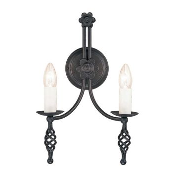Elstead Lighting BELFRY BY2-BLACK Aplique de perete 2x60W/E14