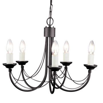 Elstead Lighting CARISBROOKE CB5-BLACK Candelabru 5x60W/E14