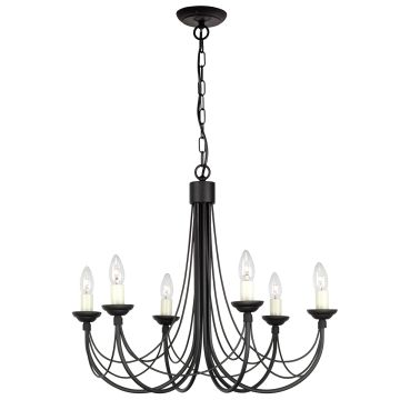 Elstead Lighting CARISBROOKE CB6-BLACK Candelabru 6x60W/E14