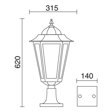 Novolux ELITE 6 096M-G05X1A-01 Lampă de podea 1x42W/E27 IP43