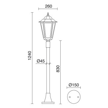 Novolux ELITE 6 096P-G05X1A-02 Lampă de podea 1x42W/E27 IP43