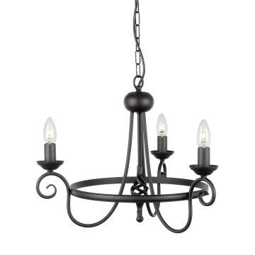 Elstead Lighting HARLECH HR3A-BLACK Candelabru 3x60W/E14