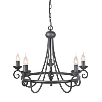 Elstead Lighting HARLECH HR5-BLACK Candelabru 5x60W/E14